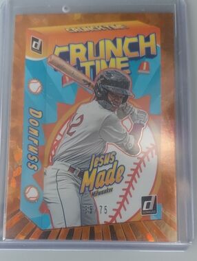 Donruss "Crunch Time" Jesus Made Baseball Card - Orange/Blue